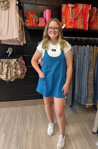 Athleisure Sleeveless Mini Dress with Built in Romper-Rompers-option1]-kendra-kays-boutique
