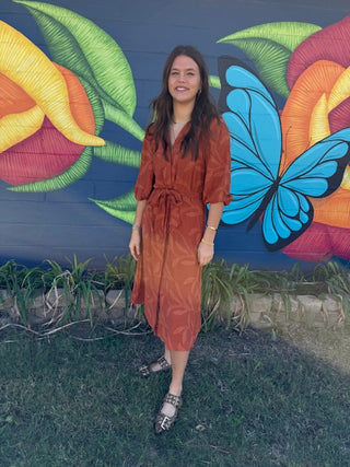 Jacquard Midi Dress with Waist Tie-Dresses-option1]-kendra-kays-boutique