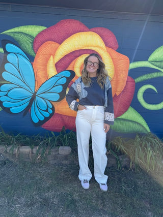 French Terry Patchwork Sleeve Pullover-Long Sleeves-option1]-kendra-kays-boutique