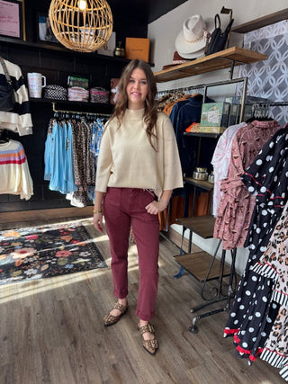 Mock Neck Knit Pullover Sweater-Sweaters-option1]-Small-kendra-kays-boutique