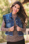 Ruffle Denim Vest- Dark Denim-Vests-option1]-Small-kendra-kays-boutique
