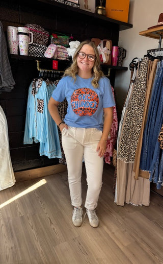 OKC Thunder Leopard Basketball Tee or Sweatshirt-Sweatshirts-option1]-kendra-kays-boutique