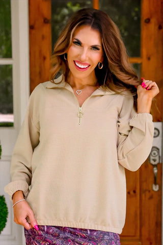 Ribbed Quarter Zip Pullover-Long Sleeves-option1]-Small-kendra-kays-boutique
