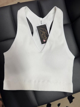 Ribbed Cropped Racerback Seamless Sports Bra-Bras-option1]-s/m-kendra-kays-boutique