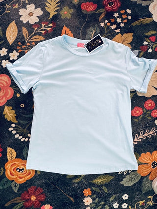 Casual Plain Crew Neck Tee-Short Sleeves-option1]-small-kendra-kays-boutique