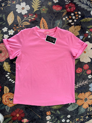Casual Plain Crew Neck Tee-Short Sleeves-option1]-small-kendra-kays-boutique