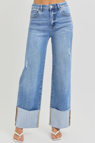 Risen High Rise Ankle Wide Cuffed Jean-Jeans-option1]-kendra-kays-boutique