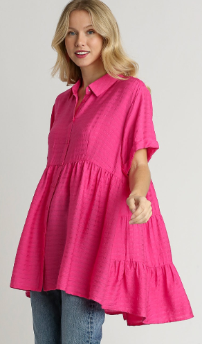 Umgee Woven Tunic Top-Short Sleeves-option1]-small-kendra-kays-boutique