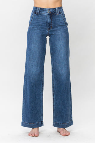 Judy Blue HW Double Button Wide Leg-Jeans-option1]-kendra-kays-boutique