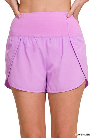High Waisted Zippered Back Pocket Running Short-Shorts-option1]-small-kendra-kays-boutique