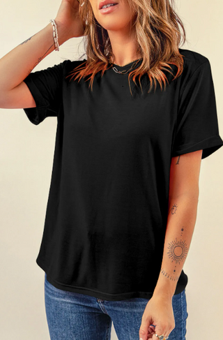 Casual Plain Crew Neck Tee-Short Sleeves-option1]-small-kendra-kays-boutique