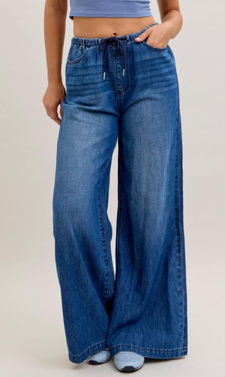 Judy Blue High Waiste Palazzo Rigged Elastic-Denim-option1]-kendra-kays-boutique