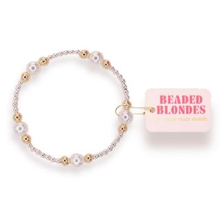 Serena Pearl Bracelet in Silver with Gold