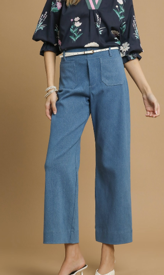 Umgee Waist Wide Leg Denim Pants-Jeans-option1]-small-kendra-kays-boutique