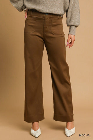 Umgee Button Stretched Pants-Bottoms-option1]-small-kendra-kays-boutique