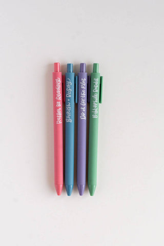 Bookish Babe Reading Jotter Colored Gel Pen Gift Set of 4-option1]-kendra-kays-boutique