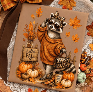 Hello Fall Glam Raccoon Graphic Tee-option1]-kendra-kays-boutique