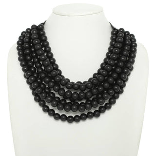 * CHUNKY BEADED LAYERED NECKLACE Faux leather neck magnetic-option1]-kendra-kays-boutique