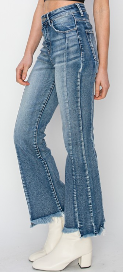 RISEN HIGH RISE STEP HEM DETAIL ANKLE FLARE JEANS-Jeans-option1]-kendra-kays-boutique
