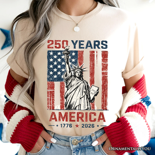 Statue of Liberty America Flag 250 Years T-Shirt, 4th of July USA Patriotic 1776–2026 Tee-option1]-kendra-kays-boutique