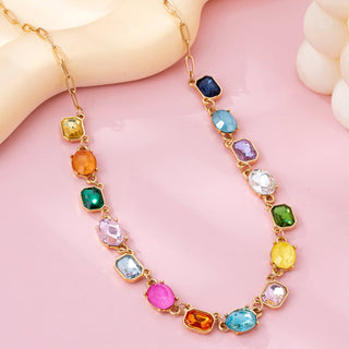 Multicolor Gemstone Link Necklace | 80N92824-option1]-kendra-kays-boutique