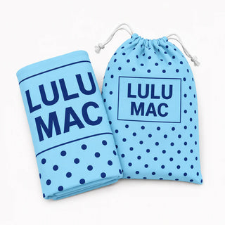 Lulu Mac Blue/Navy Dot XL Beach Towel