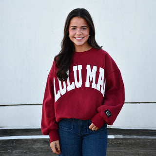 Lulu Mac Sweatshirt Cardinal/white