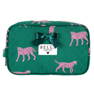 Quilted Cosmetic Bag - Green + Cheetahs-option1]-kendra-kays-boutique