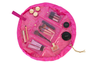 Quilted Lay Flat Drawstring Makeup Bag - Cosmetic Organizer-option1]-kendra-kays-boutique