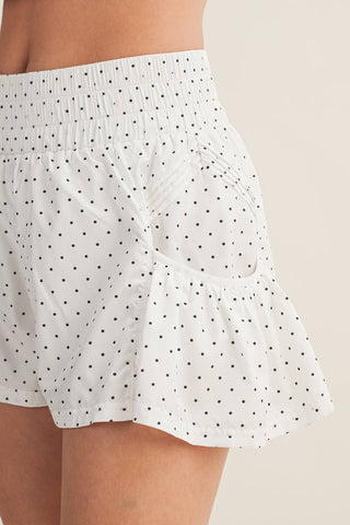 Polka Dot Print Nylon Flare Shorts-option1]-kendra-kays-boutique