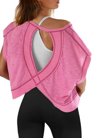 Cutout back short sleeve workout top-Short Sleeves-option1]-L-kendra-kays-boutique