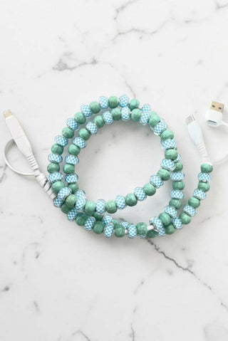 Updated Blue Gingham and Green Beaded Cord Charger-option1]-kendra-kays-boutique