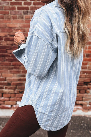 Striped Classic Denim Shacket