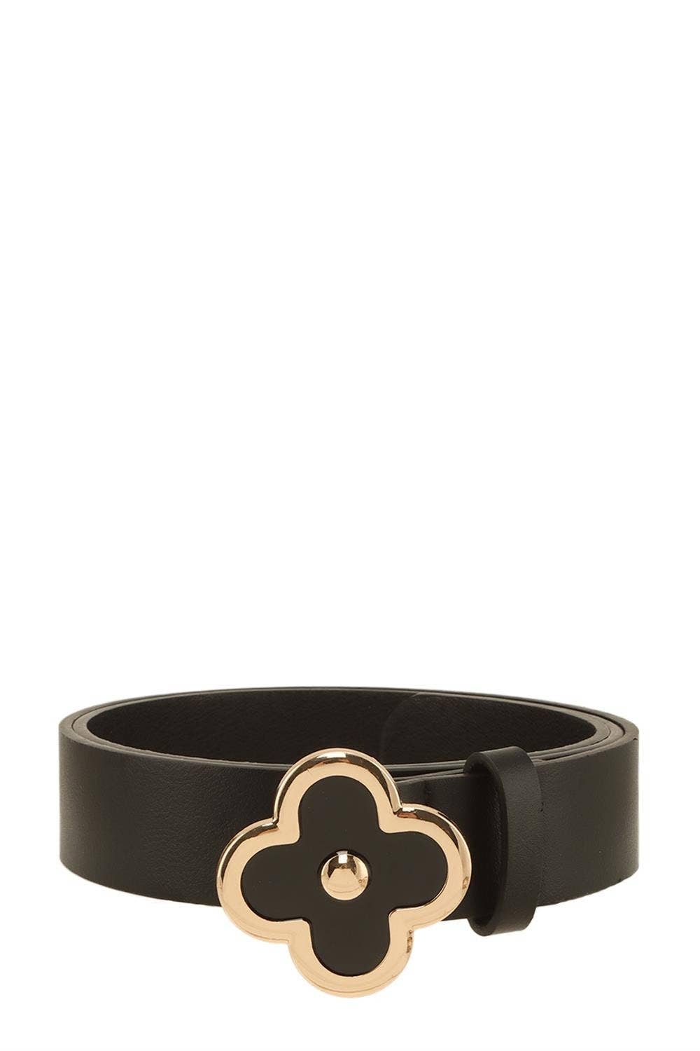 METAL CLOVER ACCENT BUCKLE BELT – kendra-kays