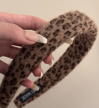 Brown Fuzzy Leopard Print Headband-Hair Accessories-option1]-kendra-kays-boutique