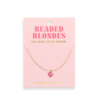 Pink Heart Charm Necklace-option1]-kendra-kays-boutique