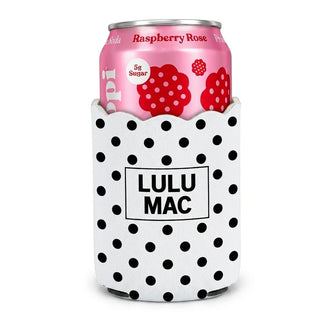 LuLu Mac Koozie White/Black Dot Koozie