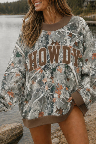 Camo HOWDY Baggy Pullover Sweatshirt