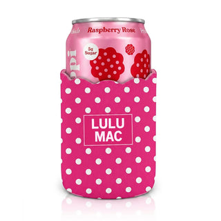 Lulu Mac Hot Pink/White Polka Dot Koozie