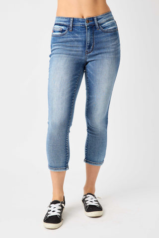 Judy Blue Mid-Rise Contrast Wash Capri-Jeans-option1]-kendra-kays-boutique