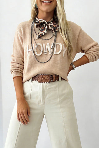 Parchment Corder HOWDY Graphic Sweater