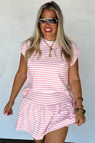Harbor Stripe Skort Set-Sets-option1]-s/m-kendra-kays-boutique