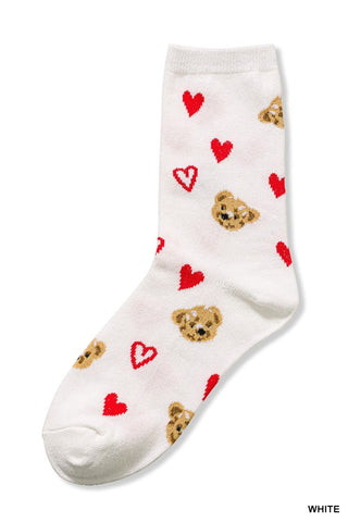 HEART BEAR ART WORK SOCKS-Socks-option1]-kendra-kays-boutique