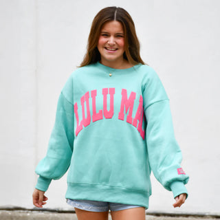 Lulu Mac Sweatshirt Mint/Hot Pink